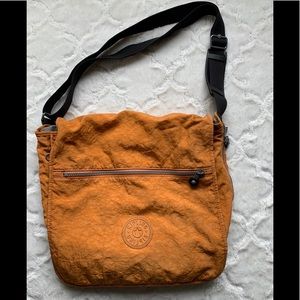 Orange Kipling large messenger bag